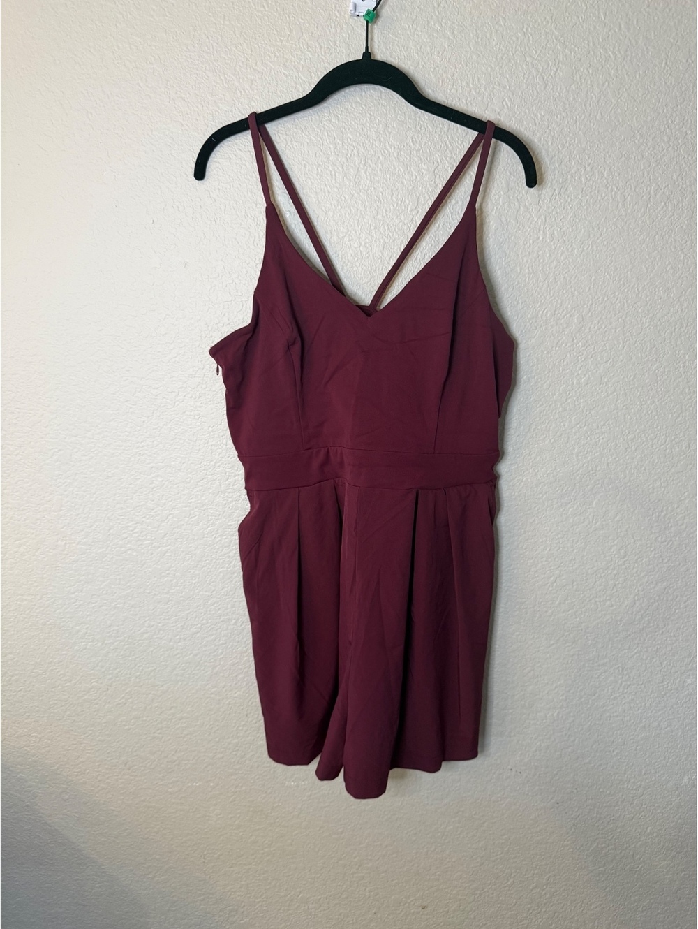 Halara XL Burgundy Romper with Pocketa